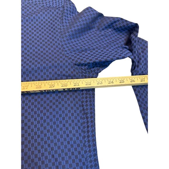 Mens Robert Graham Button Up Long Sleeve Shirt  Medium Blue Black Checkered - Picture 4 of 10